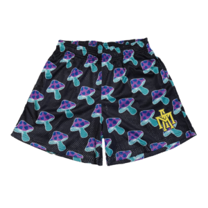 MTA Mushroom Heart Shorts - Black/Purple