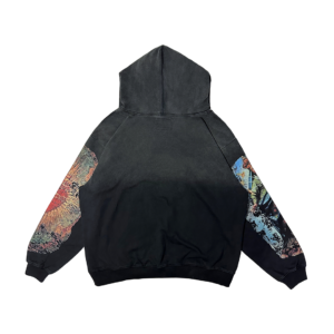Pattern Wash Hoodie - Black