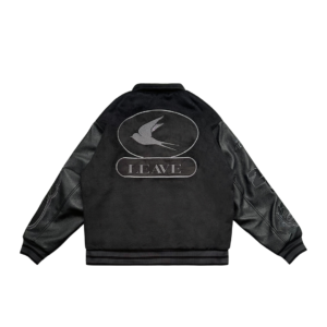 Leave Baseball Jacket - Black