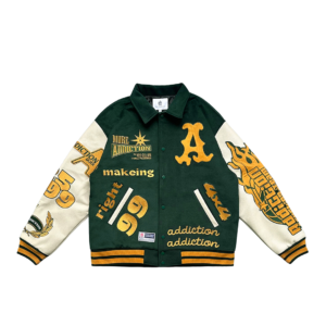 Leave Baseball Jacket - Green