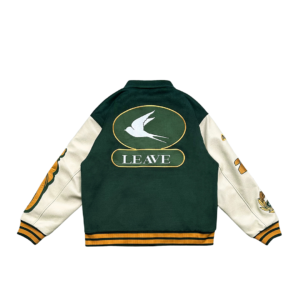 Leave Baseball Jacket - Green