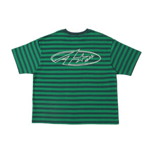 A Star Boxy Striped Tee - Green/Blue