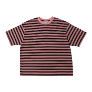 A Star Boxy Striped Tee - Pink/Black