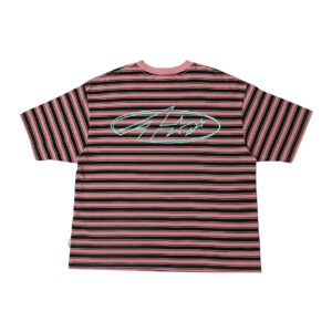 A Star Boxy Striped Tee - Pink/Black