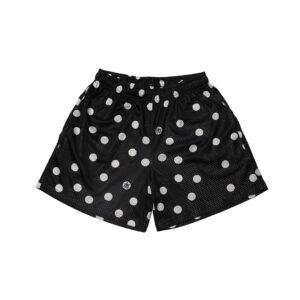 Polka Dot Mesh Shorts - Black