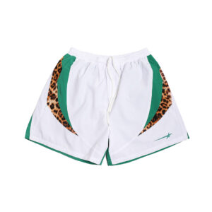 Spliced Nylon Shorts - Leopard