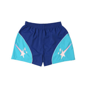 Tonal Panel Nylon Track Shorts - Blue