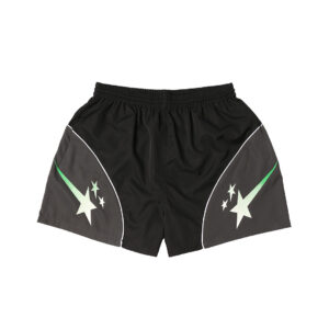 Tonal Panel Nylon Track Shorts - Black